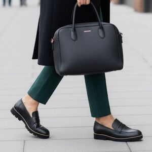 Vionic Cheryl II Black Nappa Leather Loafers – Women’s Size 12W – New in Box